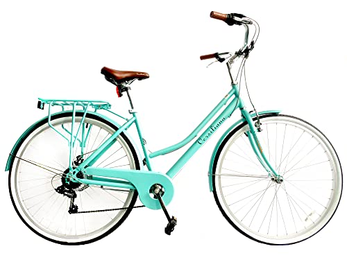 Versiliana Biciclette Vintage - City Bike - Resistene - Pratica - Comoda - Perfetta per moversi in città (DONNA 28', GREEN WATER)