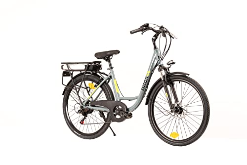 Nilox, E-Bike X7 f, Trekking Bike con Pedalata Assistita, 80 km di Autonomia, Fino a 25 km/h, Motore Bafang 36 V 250 W, Batteria al Litio LG da 36 V- 12.8 Ah, Copertoni Semi Tassellati 26' x 1.75'