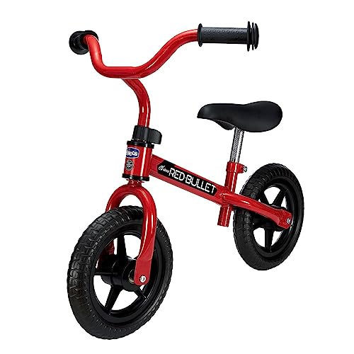 Chicco Red Bullet Bicicletta Bambini Senza Pedali 2-5 Anni, Bici Senza Pedali Balance Bike per l'Equilibrio, con Manubrio e Sellino Regolabili, Max 25 Kg, Rosso - Giochi Bambini 2-5 Anni