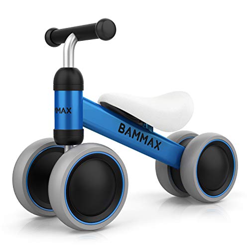 Bammax Bicicletta Senza Pedali, Bici Senza Pedali, Materiale di Metallo Leggero, Triciclo Bambini Giochi, Bicicletta Equilibrio per Bambini 1-2 Anni, Camminatore dei Bambini, Blu