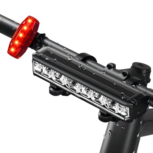 Posugear Luci Bicicletta LED Accessori, Luce Bici Ricaricabili USB Anteriore e Posteriore, IPX5 Fanale Bici Torcia per MTB Corsa Monopattino Elettrico Ebike Adulto Bambino