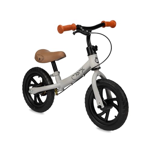 Momi BREKI Bicicletta Senza Pedali Bambini a Partire da 3 Anni Unisex-Youth, Grey, Standard