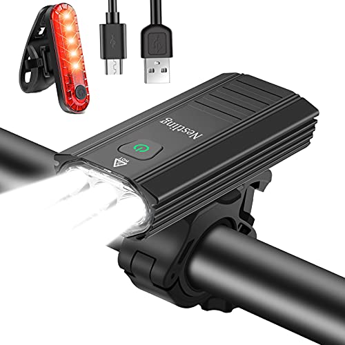 Nestling® Luci LED Anteriore e Posteriore per Bicicletta, Impermeabili IPX6 Ricaricabili USB, 3000 lumens 6 modalit, Super Luminoso per Bici Strada e Montagna