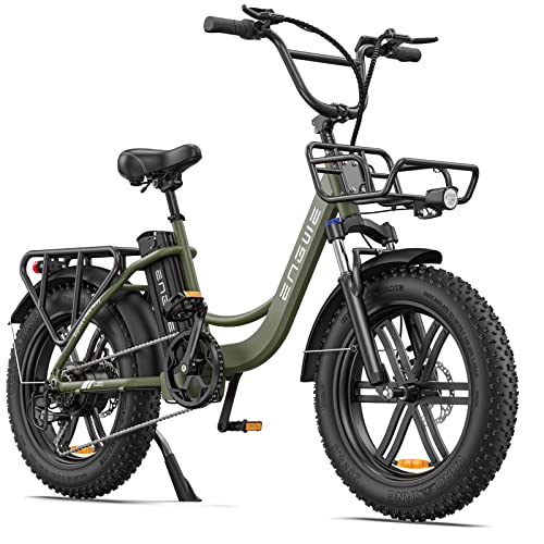 ENGWE L20 Bicicletta Elettrica Adulto, 20'' ×4.0'' Fat Tire Bici Elettrica per Donna, 7 velocità, Batteria Rimovibile 48V 13Ah Autonomia bis zu 40-120 km E-Bike (Verde)