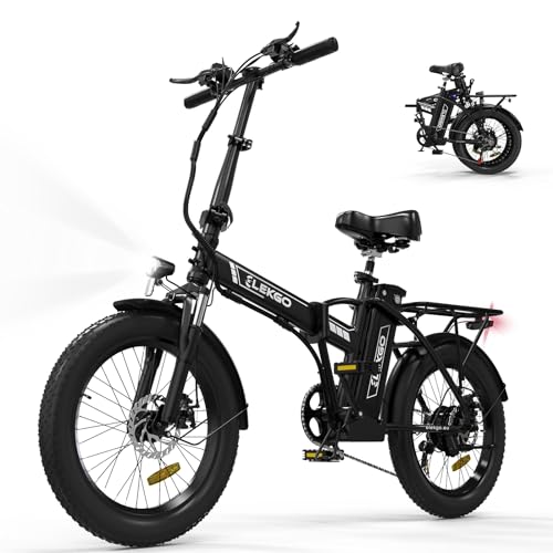 ELEKGO Bici Elettrica 20' Fat Tire 3.0 Bicicletta Elettrica Batteria 36V12Ah Bicicletta Pieghevole, Trasmissione a 7 velocità City Bike, Motore 250W Mountain Bike per Adulti