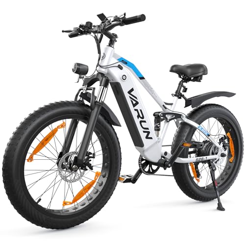VARUN Bici Elettrica, 26' *4.0' Fat Tire Bicicletta Elettrica Uomo Donna con Motore 250W, 𝟖𝟎𝐍𝐌, 48V/16Ah Batteria, Ebike Mountainbike con 7 Velocità, LCD Display, Autonomia 𝟔𝟎-𝟏𝟐𝟎𝐊𝐌