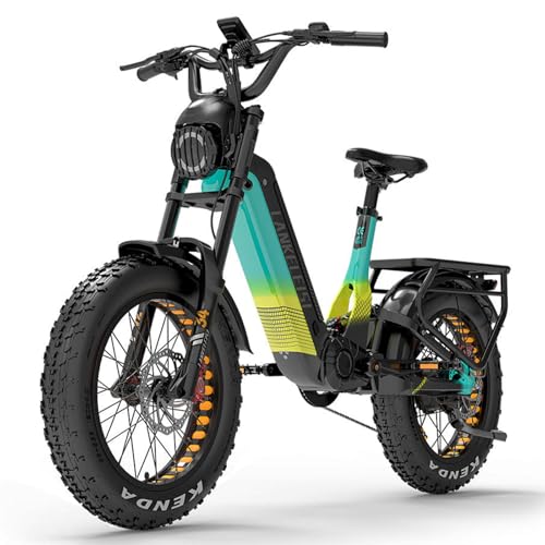 LANKELEISI RX800 Plus Bici Elettrica Uomo 20' Fat Bike Elettrica 48V 20Ah Batteria Rimovibile, MTB Elettrica Donna da per Ogni Terreno & Spiaggia & Neve (Verde)