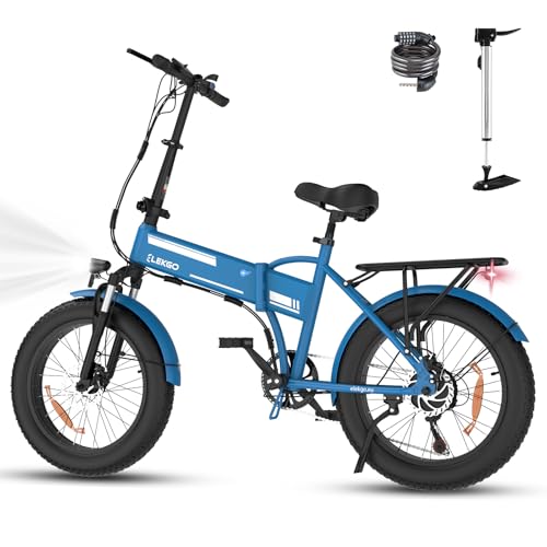 ELEKGO Bicicletta Elettrica per Adulti, 20' x4.0 Fat Tire E-Bike con Motore 250W, Batteria Rimovibile, Bici Elettrica Pieghevole Autonomia 35-90KM, City E-Bike MTB Ebike con 2 modalità di guida