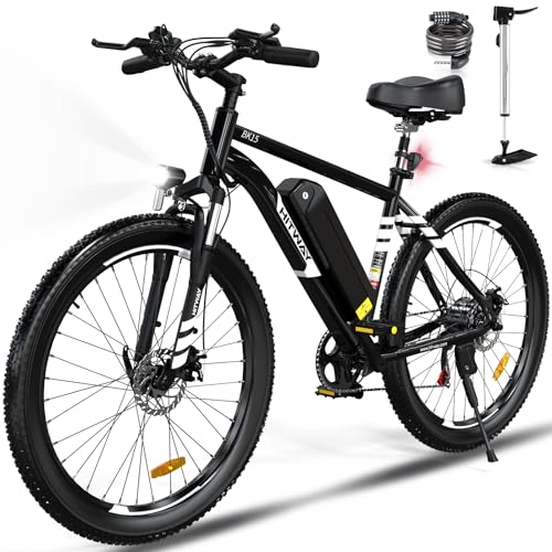 HITWAY Bicicletta Elettrica, Adulti Mountain Bike Elettrico, Bicicletta elettrica da 26' 2,1/3,0/4,0, E-bike da pendolarismo con batteria rimovibile da 36V/12AH,48V15AH, 7 Velocità, 35-90km