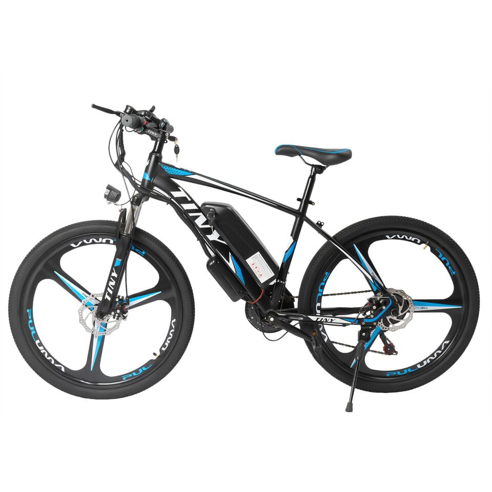 Jolre Mountain bike elettrica da 26 pollici, bici elettrica da 21 marce, bici elettrica per uomo/donna, bicicletta elettrica per adulti, batteria rimovibile, portata 130 kg, con luce.
