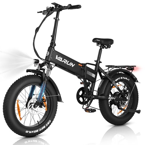 VARUN Bici Elettrica, 20''*4.0' Fat Tire Bici Elettrica Pieghevole con 48V 13Ah(624WH) Batteria, Fino a 100KM, 250W 55NM Motore, Bicicletta Elettrica Uomo Donna con 7 Velocità, EBike per All-Terrain