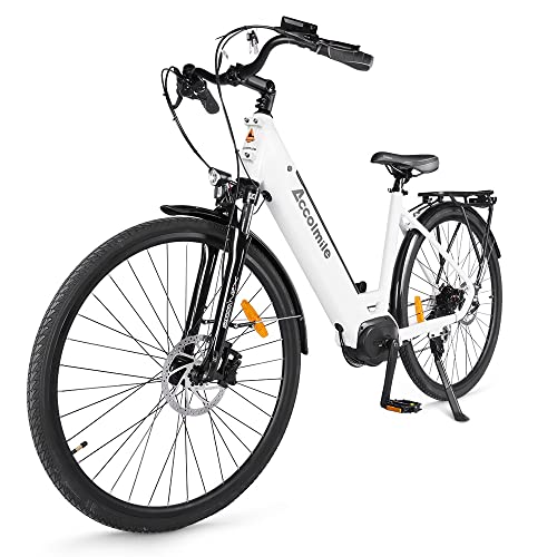 Accolmile Bici Elettrica da Città Trekking 28" 700C, 36V 250W Motore M200 a coppia media, Batteria Rimovibile agli Ioni di Litio da 15Ah 540Wh, Shimano a 8 velocità, per Adulto Unisex